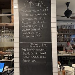 Raw oysters of the day Raw oysters of the day