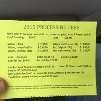 Ohio Valley Custom Processing - the price of the vehicle - Butcher Near Me - English, Indiana
