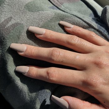 Crystal Nails & Spa - I got the matte coffin shape acrylics. Love love these! - Nail Salons Near Me - Murrieta, California