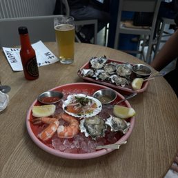 Crudo, Shrimp Cocktail, Half Dozen Oysters On a Half Shell Crudo, Shrimp Cocktail, Half Dozen Oysters On a Half Shell