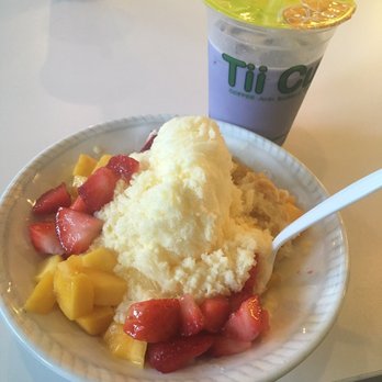 Tii Cup - Mango shaved ice & taro coco loco milk tea - Bubble Tea Near Me - Roseville, Minnesota