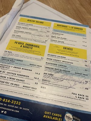 Menu photo 5 Boathouse On the Bay Sister Bay, WI