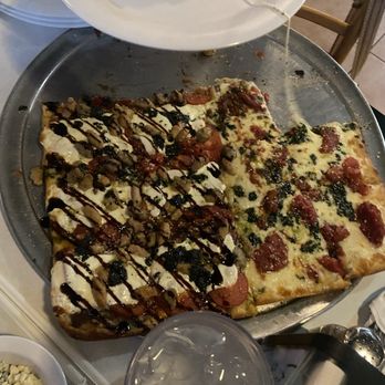 Vetture's Pizzeria and Restaurant - 1/2 Grandma and 1/2 Crispino Pie- so so yummy. Teen says this is better than the $$$ pizza place he works at. - Pizza Near Me - Palm Harbor, Florida Vetture's Pizzeria and Restaurant - 1/2 Grandma and 1/2 Crispino Pie- so so yummy. Teen says this is better than the $$$ pizza place he works at. - Pizza Near Me - Palm Harbor, Florida