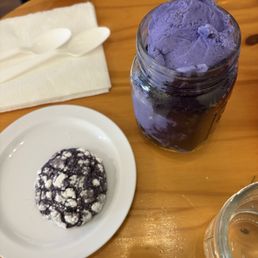 Ube Purple Yam Crinkle Cookie Jar Cake - Cake with Ice Cream (1 pint Mason Jar) Ube Purple Yam Crinkle Cookie Jar Cake - Cake with Ice Cream (1 pint Mason Jar)