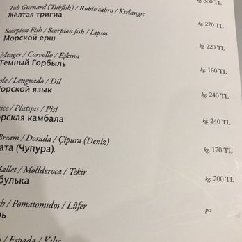 Sur Balık Restaurant - Menu as of Jan-2-2019 - Seafood Near Me - Istanbul, 34 Sur Balık Restaurant - Menu as of Jan-2-2019 - Seafood Near Me - Istanbul, 34