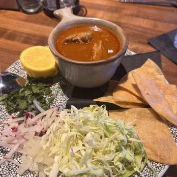 Reunion Kitchen + Drink - Pozole with all the right side ingredients to add!! - New American Near Me - Corona, California Reunion Kitchen + Drink - Pozole with all the right side ingredients to add!! - New American Near Me - Corona, California