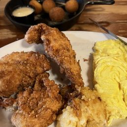 The Chicken Feast, it also includes a biscuit and pancakes
