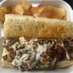 Sam's Upper Krust - Philly cheesesteak with kettle chips
