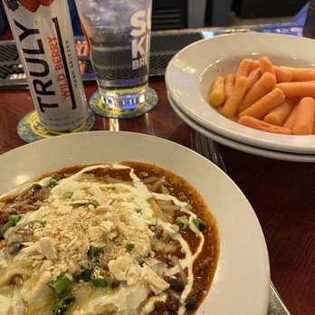 Alley's Alehouse - Chilli with side of steamed carrots - Burgers Near Me - Fishers, Indiana Alley's Alehouse - Chilli with side of steamed carrots - Burgers Near Me - Fishers, Indiana