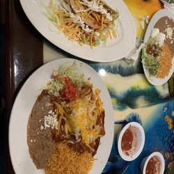Brisas Del Mar - Beef hard tacos & beef enchiladas rice & beans