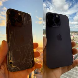 Plug Phone Fix - IPhone 14 pro back glass replacement . Phone repair West Covina. Mobile phone repair service and in store service.