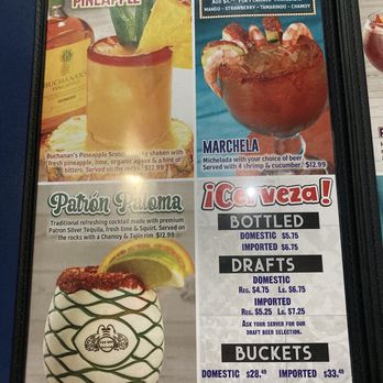 Lago Mariscos - Drink menu - Seafood Near Me - Sugar Land, Texas
