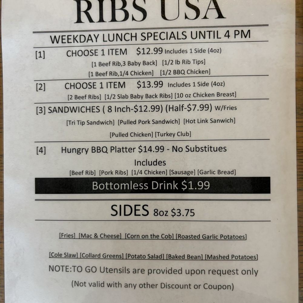 Ribs USA - Weekday Lunch Specials - Barbeque Near Me - Burbank, California Ribs USA - Weekday Lunch Specials - Barbeque Near Me - Burbank, California