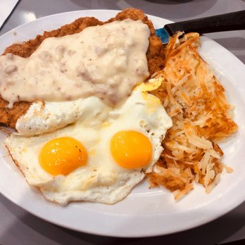Nafi's Springwood Cafe - Country fried steak with sunny side up eggs and hash browns. - Cafes Near Me - Kenosha, Wisconsin Nafi's Springwood Cafe - Country fried steak with sunny side up eggs and hash browns. - Cafes Near Me - Kenosha, Wisconsin