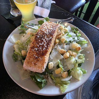 Goat Arena - Caesar salad with crispy salmon - Sports Bars Near Me - Northlake, Texas
