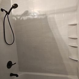 Finished tub and wall Finished tub and wall