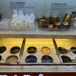 Sauce and toppings section