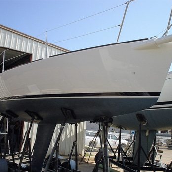 Waterline Works - J 92 Hullside & Bottom Refinishing - Boat Repair Near Me - Seabrook, Texas Waterline Works - J 92 Hullside & Bottom Refinishing - Boat Repair Near Me - Seabrook, Texas