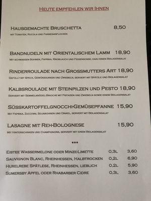 Menu photo 1 Luisenhöhe Waibstadt, BW Menu photo 1 Luisenhöhe Waibstadt, BW