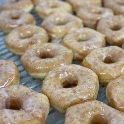 Hot & fresh glazed donuts