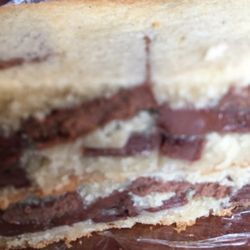 Penn Station East Coast Subs - Inside view of my cookie. Check out all that chocolate