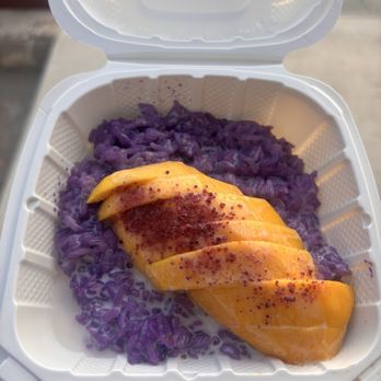 Ming Oun’s Kitchen - Ube mango sticky rice 1000/10 - Filipino Near Me - San Diego, California