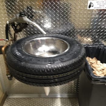Ford's Garage - The highlight of the restaurant is the cute, and fun restrooms. - Burgers Near Me - Brandon, Florida Ford's Garage - The highlight of the restaurant is the cute, and fun restrooms. - Burgers Near Me - Brandon, Florida