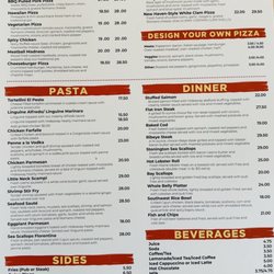 Hideaway Restaurant & Woodfire Pizza - Wow the New menu!!!