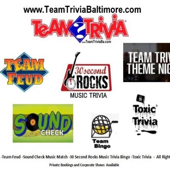 Team Trivia Baltimore - Team Trivia Baltimore Assorted Trivia Style Shows Available - Trivia Hosts Near Me - Timonium, Maryland Team Trivia Baltimore - Team Trivia Baltimore Assorted Trivia Style Shows Available - Trivia Hosts Near Me - Timonium, Maryland