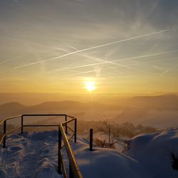 Bergwirtschaft Papststein - Winterlicher Sonnenaufgang vom Papststein