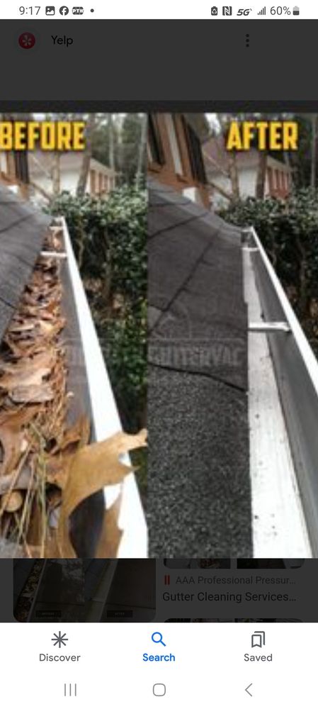 Slide of Drain rite gutter cleaning