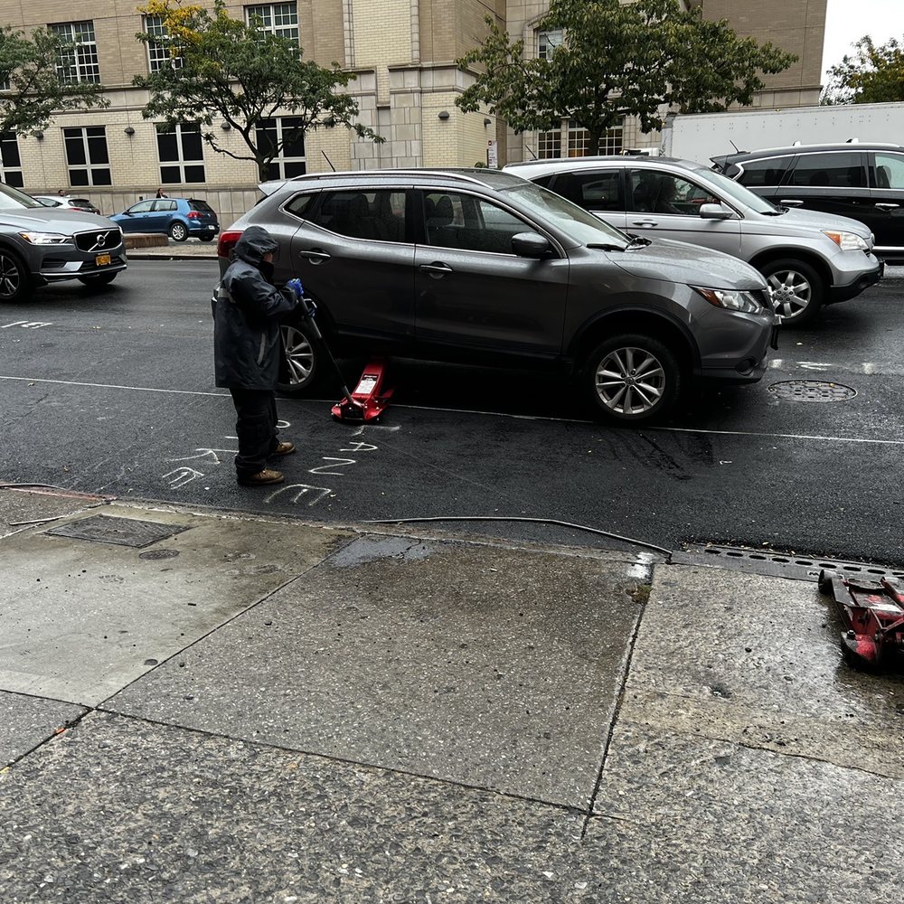 Flat tire change.