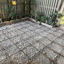 California Concrete broke down and removed all the old concrete and laid down this metal grid to keep the concrete stronger