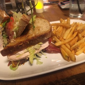 Bibinger's - Chicken club sandwich and French fries. - Gastropubs Near Me - Slinger, Wisconsin