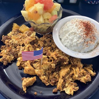 Granite Rock Grille - Chorizo scramble w/cottage cheese and fruit - Breakfast & Brunch Near Me - Rocklin, California Granite Rock Grille - Chorizo scramble w/cottage cheese and fruit - Breakfast & Brunch Near Me - Rocklin, California
