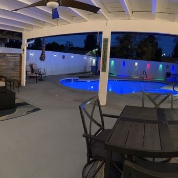 Premier Pool Plastering - Finished at night - Pool & Hot Tub Service Near Me - Sylmar, California
