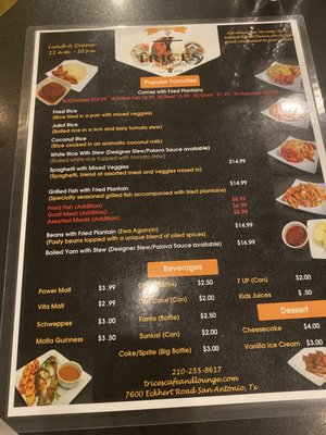 Menu photo 8 Trices Cafe and Lounge San Antonio, TX