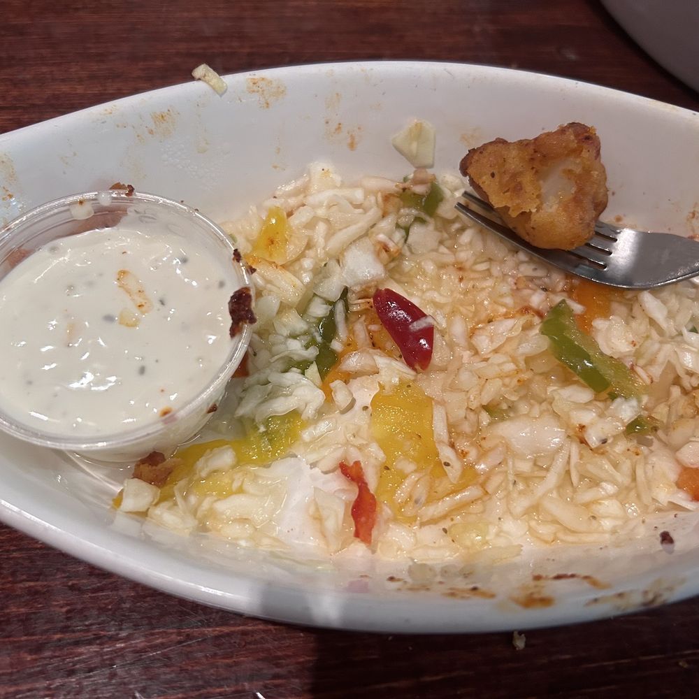 Acadia - The bed of slaw and pickled peppers the buffalo cauliflower was on - Pubs Near Me - Minneapolis, Minnesota