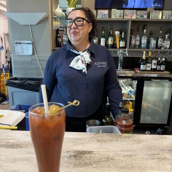 Aspire Lounge - Delfina!! She's so awesome, and the delicious Bloody Mary she made me. - Airport Lounges Near Me - Ontario, California