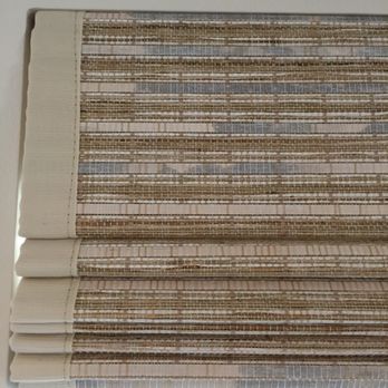 Advantage Blinds - Alta Woven Wood Shade with decorative tapes!  Accent your woven wood shades w/ decorative tapes...for beauty and protection from fraying! - Shades & Blinds Near Me