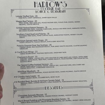 Harlow’s - Menu - American Near Me - Bonsall, California