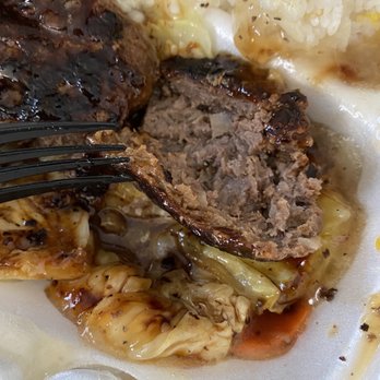TK Cafe - The whole bottom part of my burger that was overcooked - Hawaiian Near Me - Monrovia, California