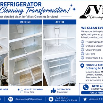 Villa's Cleaning Services - Refrigerator Deep Clean Transformation - Home Cleaning Near Me Villa's Cleaning Services - Refrigerator Deep Clean Transformation - Home Cleaning Near Me
