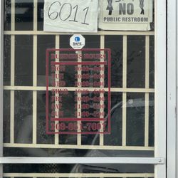 Bianchi Video & Gift Shop - The hours on the door
