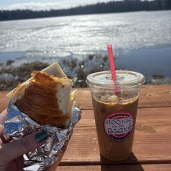 Hooked On the Bean - Cold brew and croissant sandwich