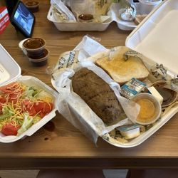 Ty's Smokehouse - Smoked chicken with baked potato and side salad