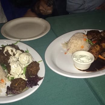 Gorgeous George's Mediterranean Kitchen - Falafel on left, lamb on right. - Middle Eastern Near Me - Seattle, Washington