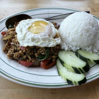 Rin's Thai - Spicy Basil Chicken with Rice - Thai Near Me - San Francisco, California Rin's Thai - Spicy Basil Chicken with Rice - Thai Near Me - San Francisco, California