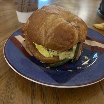 The Drip Community Coffeehouse - Croissant breakfast sandwich - Coffee & Tea Near Me - Saint Louis, Missouri