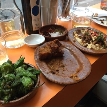 Morito - Chicharrones de Cádiz - excellent and I preferred to the lamb (background) pimiento del padrón also great - Tapas/Small Plates Near Me - London, XGL